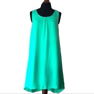 Umgee Grn Braided Back High Low Shift Dress S